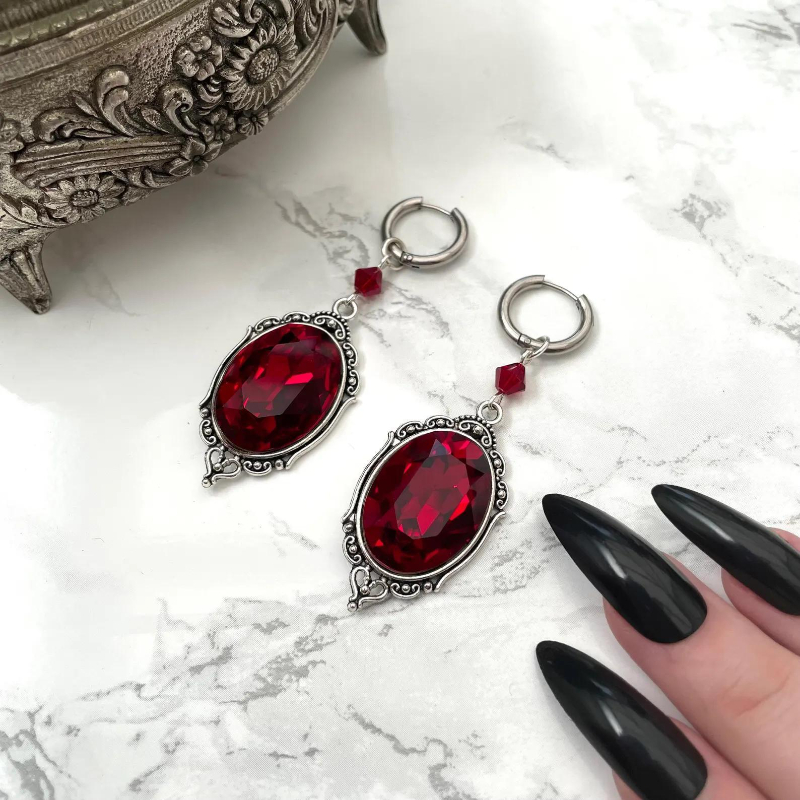 뱀파이어 카메오 귀걸이, 고딕 주얼리, 피방울, 이교도 - Women'S Vampire Accessories 리뷰 및 가격