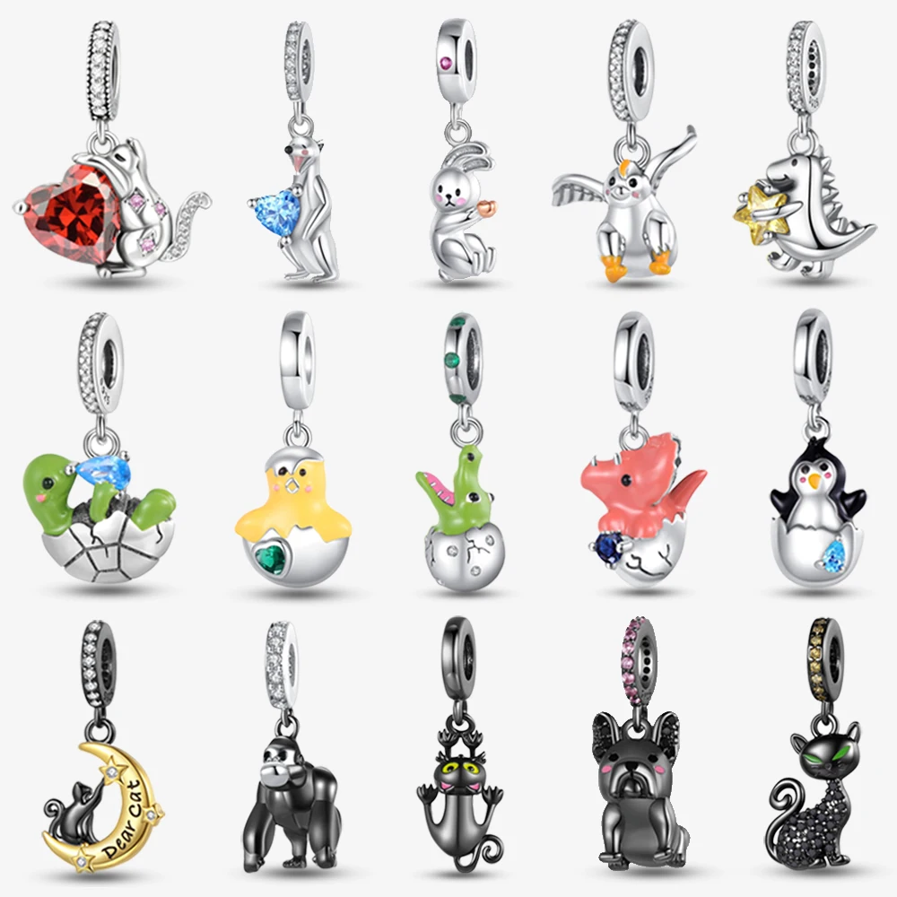 새로운 925 스털링 실버 귀여운 동물 애완 동물 고양 - Women Accessories Pandora 리뷰 및 가격