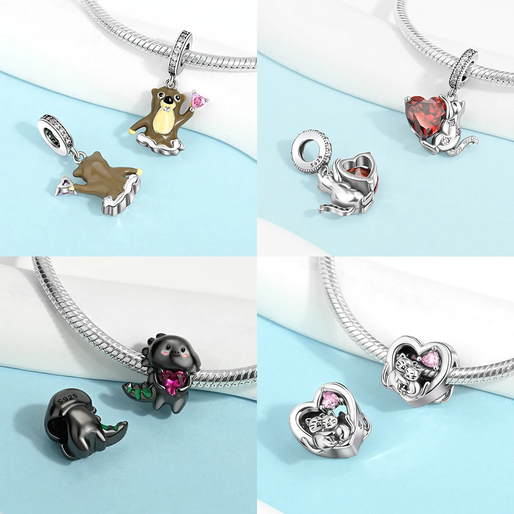 새로운 925 스털링 실버 귀여운 동물 애완 동물 고양 - Women Accessories Pandora 리뷰 및 가격