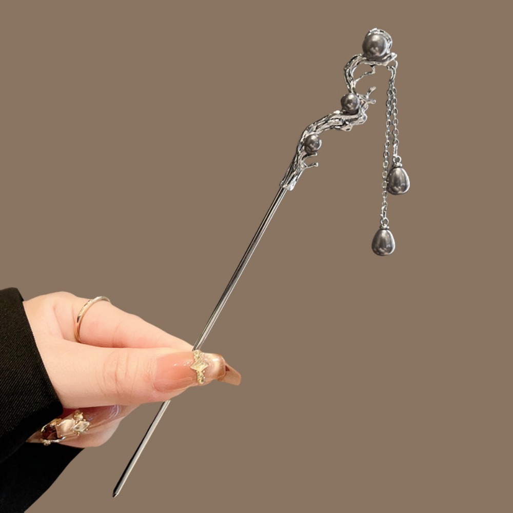 1pc 우아한 중국 머리핀 은빛 장인 공예품 흐르는 진 - Pearl Hair Pin 리뷰 및 가격
