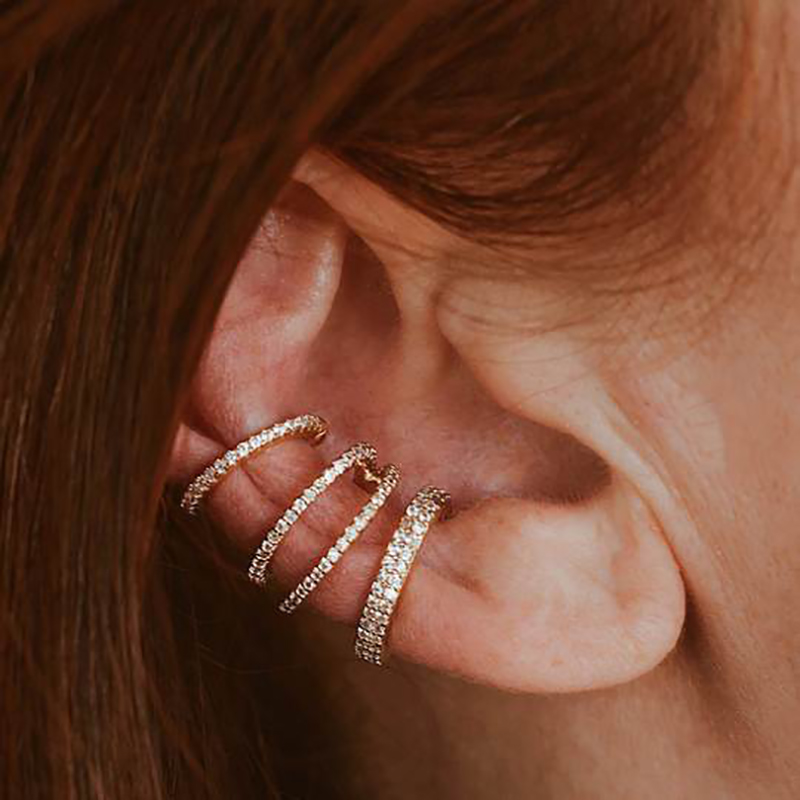 여성을위한 CRMYA 럭셔리 골드 실버 채워진 클립 귀 - Statement Earrings Oversized 리뷰 및 가격