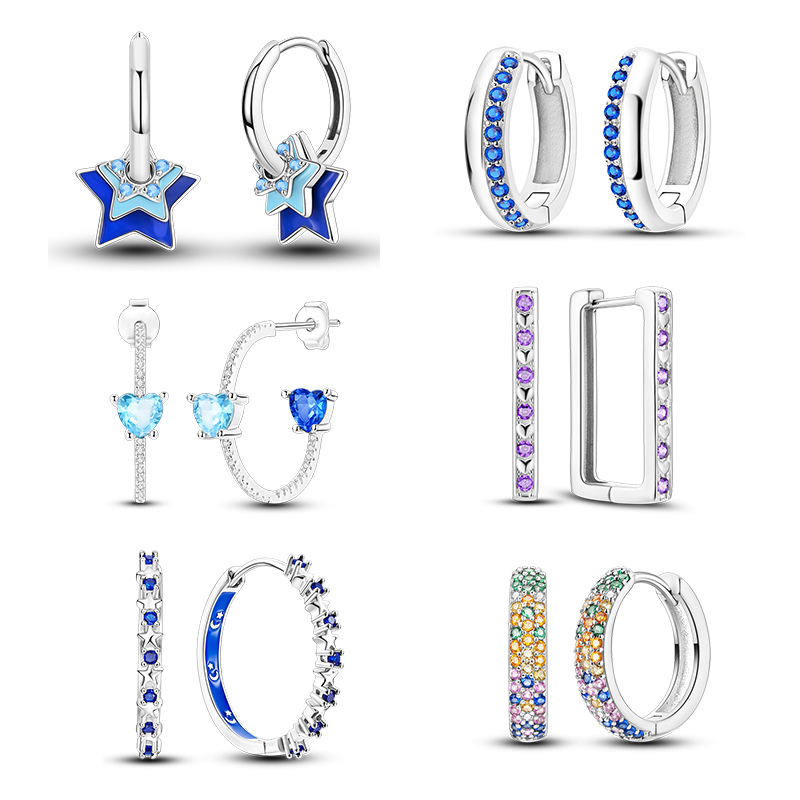 블루 스타 시리즈 후프 귀걸이, 오리지널 925 스털링 - Statement Earrings Oversized 리뷰 및 가격
