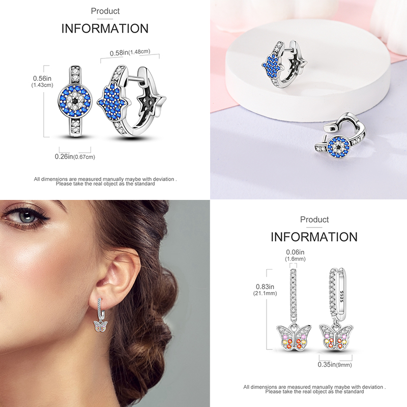 블루 스타 시리즈 후프 귀걸이, 오리지널 925 스털링 - Statement Earrings Oversized 리뷰 및 가격