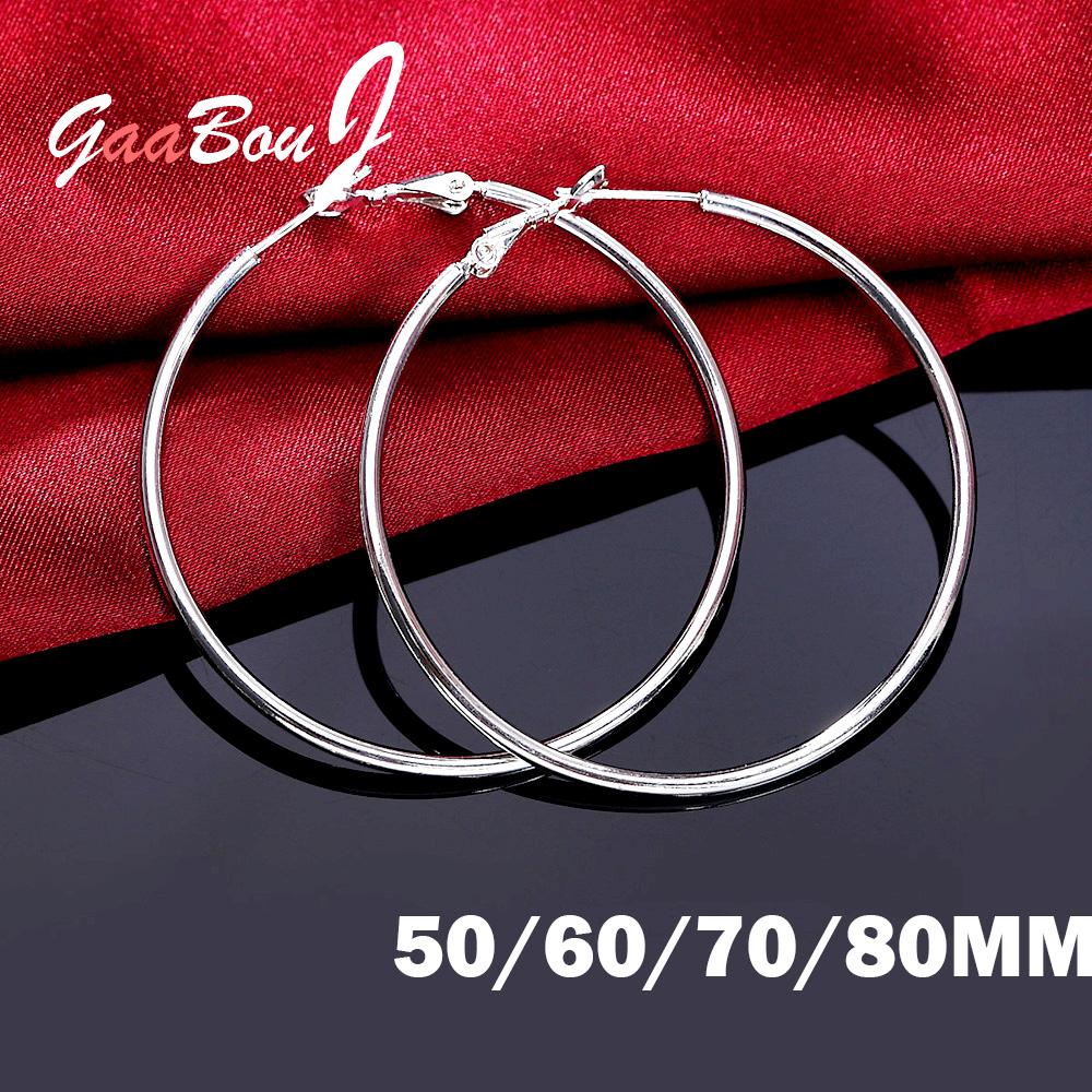 여성을위한 925 스털링 실버 빅 서클 라운드 후프 귀 - Statement Earrings Oversized 리뷰 및 가격