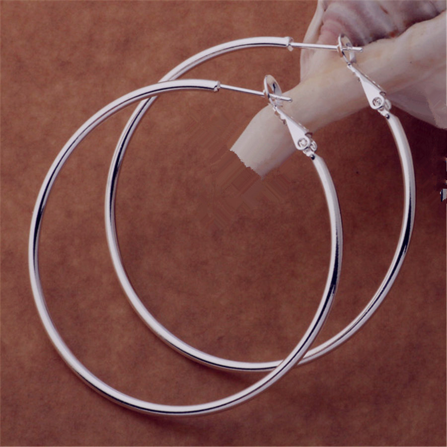 여성을위한 925 스털링 실버 빅 서클 라운드 후프 귀 - Statement Earrings Oversized 리뷰 및 가격