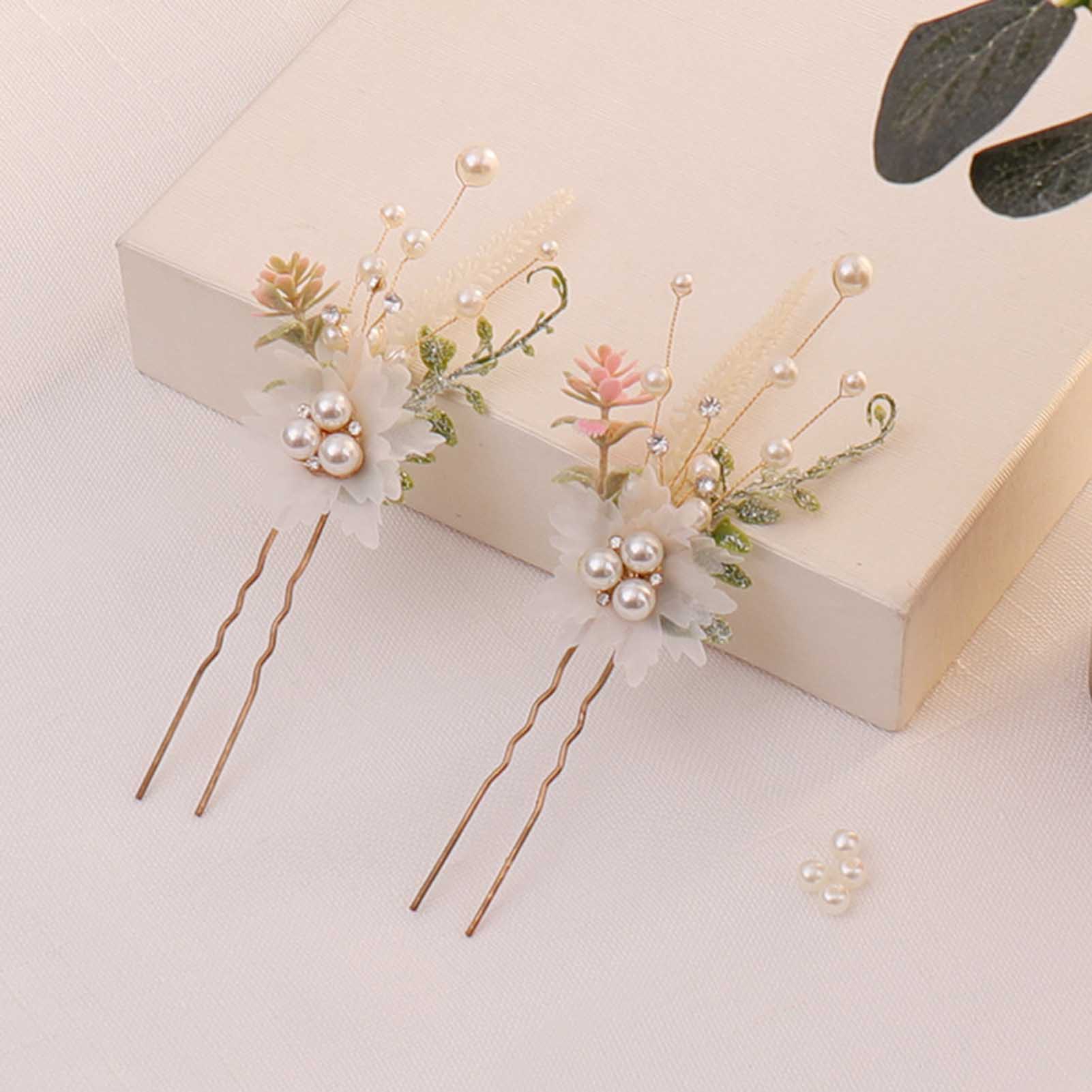 3pcs 합금 진주 꽃 머리핀 숲 스타일 우아한 메쉬  - Pearl Hair Pin 리뷰 및 가격