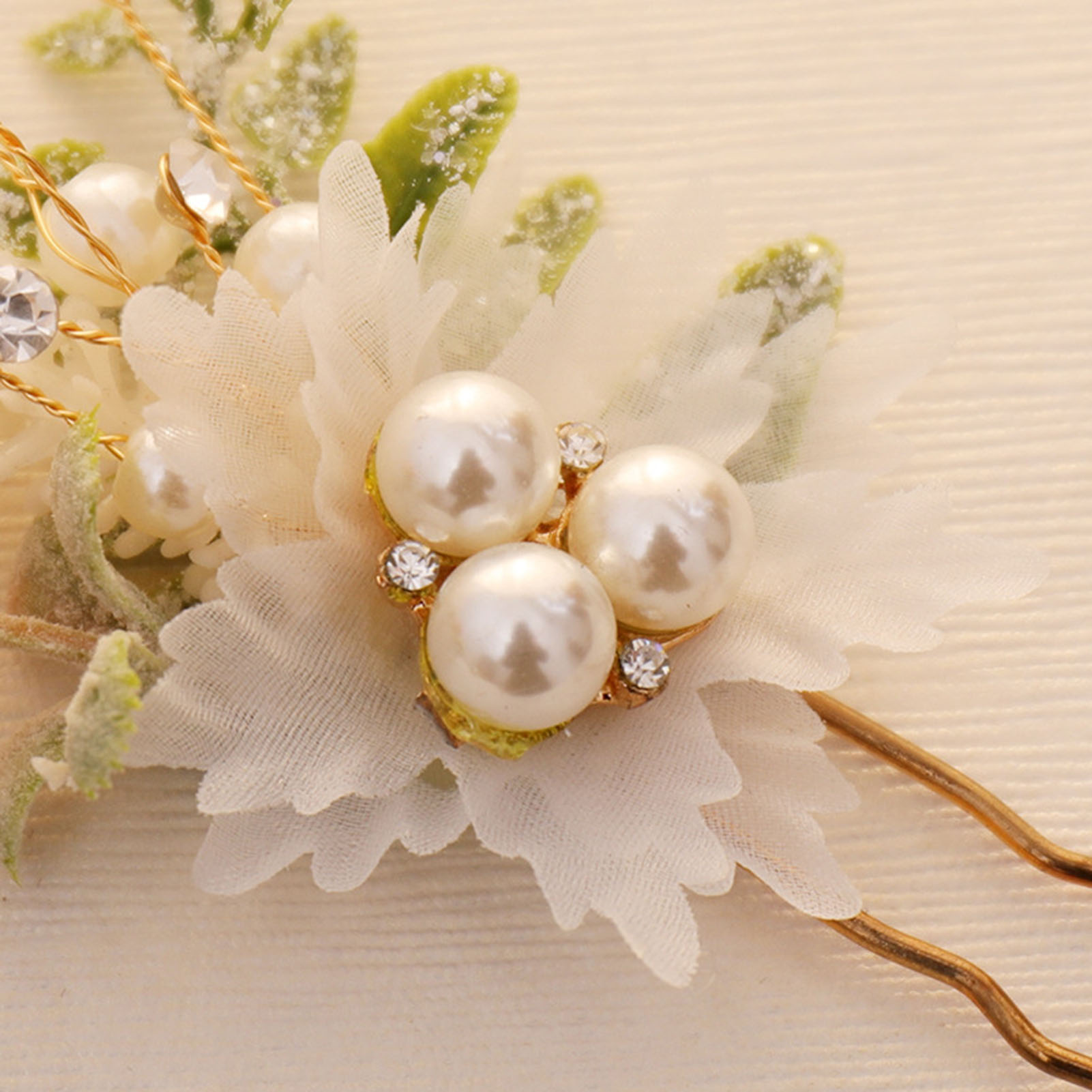 3pcs 합금 진주 꽃 머리핀 숲 스타일 우아한 메쉬  - Pearl Hair Pin 리뷰 및 가격