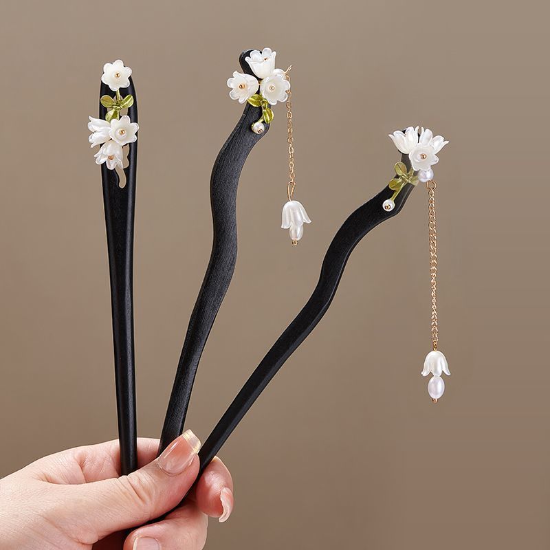 나무 꽃 머리핀 빈티지 은방울꽃 롱 태슬 헤어 스틱 여 - Pearl Hair Pin 리뷰 및 가격