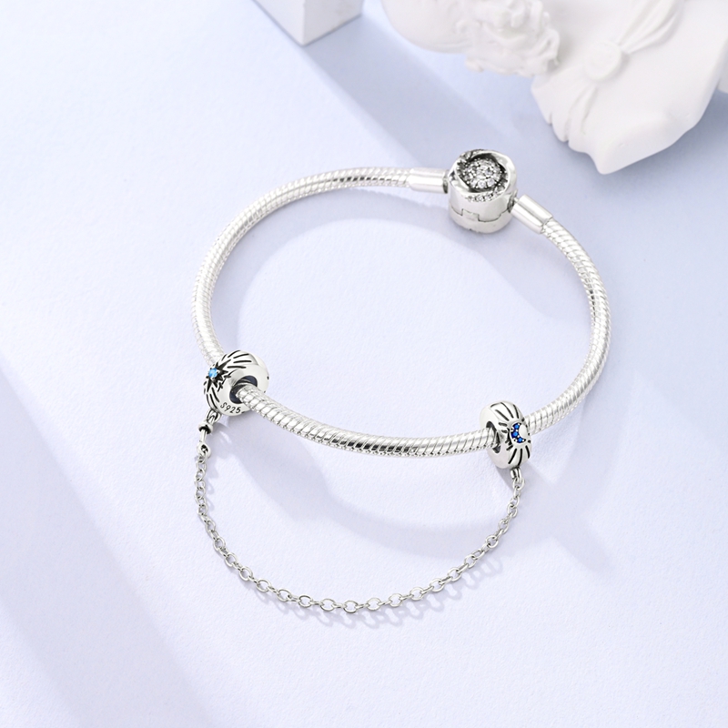 실버 도금 레인보우 문 안전 체인 참 오리지널 팔찌 가 - Women Accessories Pandora 리뷰 및 가격
