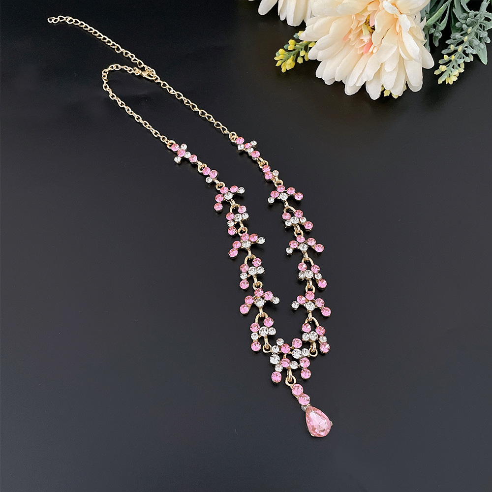 바로크 핑크 퍼플 크리스탈 신부 웨딩 쥬얼리 세트, 여 - Women Jewelry Accessories For Black Dress 리뷰 및 가격