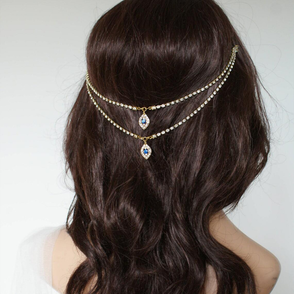화려한 레이디 웨딩 헤어 빗 체인 워터 드롭 보호 티아 - Women Accessories Dropshipping 리뷰 및 가격
