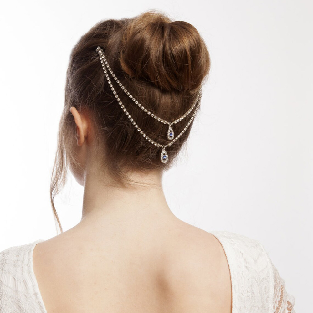 화려한 레이디 웨딩 헤어 빗 체인 워터 드롭 보호 티아 - Women Accessories Dropshipping 리뷰 및 가격