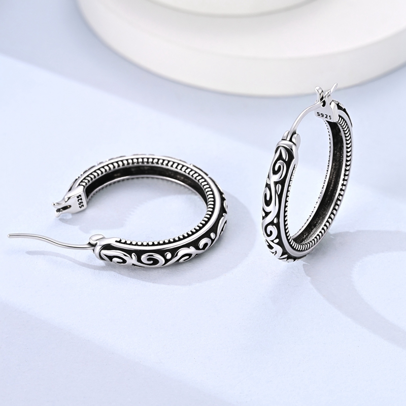 925 스털링 실버 귀걸이 여성 지르코늄 대형 스크롤  - Statement Earrings Oversized 리뷰 및 가격