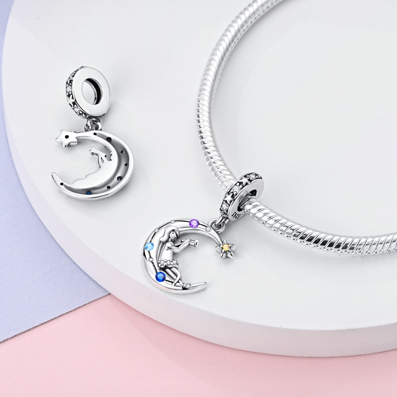 맞는 원래 팔찌 실버 도금 고양이 달 모양 별 여성을위 - Women Accessories Pandora 리뷰 및 가격