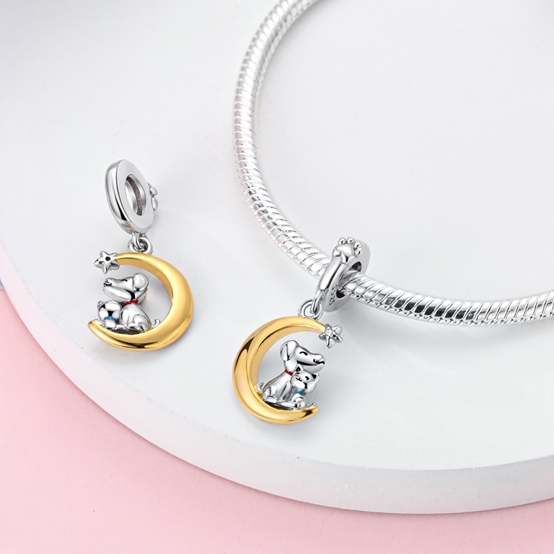 맞는 원래 팔찌 실버 도금 고양이 달 모양 별 여성을위 - Women Accessories Pandora 리뷰 및 가격