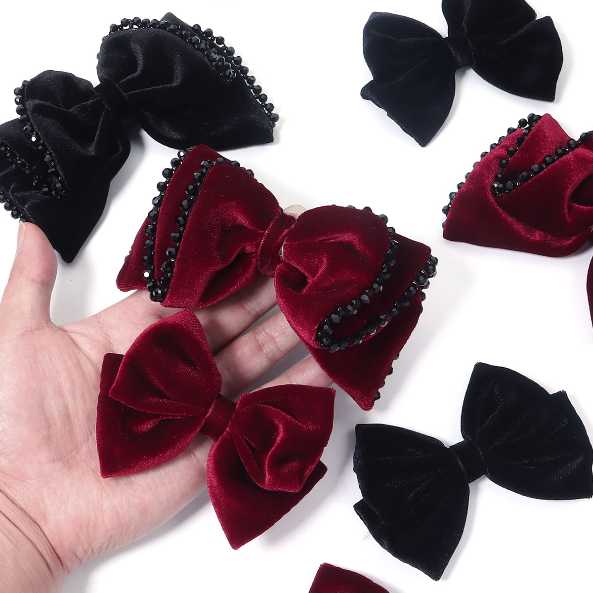 여성용 버건디 블랙 클래식 스타일 벨벳 크리스탈 활,  - Women Jewelry Accessories For Black Dress 리뷰 및 가격