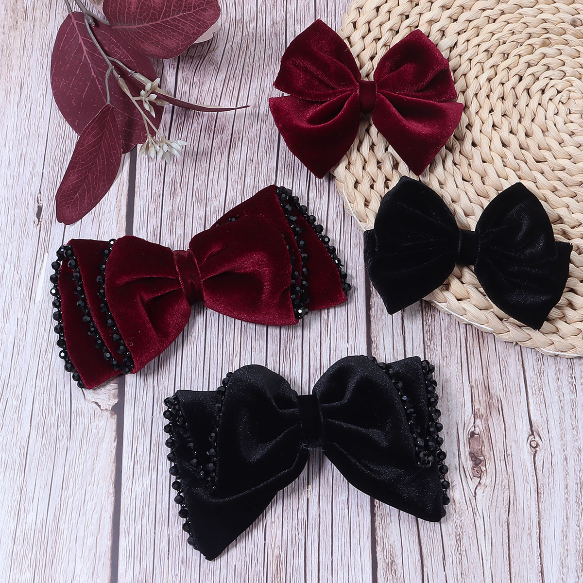 여성용 버건디 블랙 클래식 스타일 벨벳 크리스탈 활,  - Women Jewelry Accessories For Black Dress 리뷰 및 가격