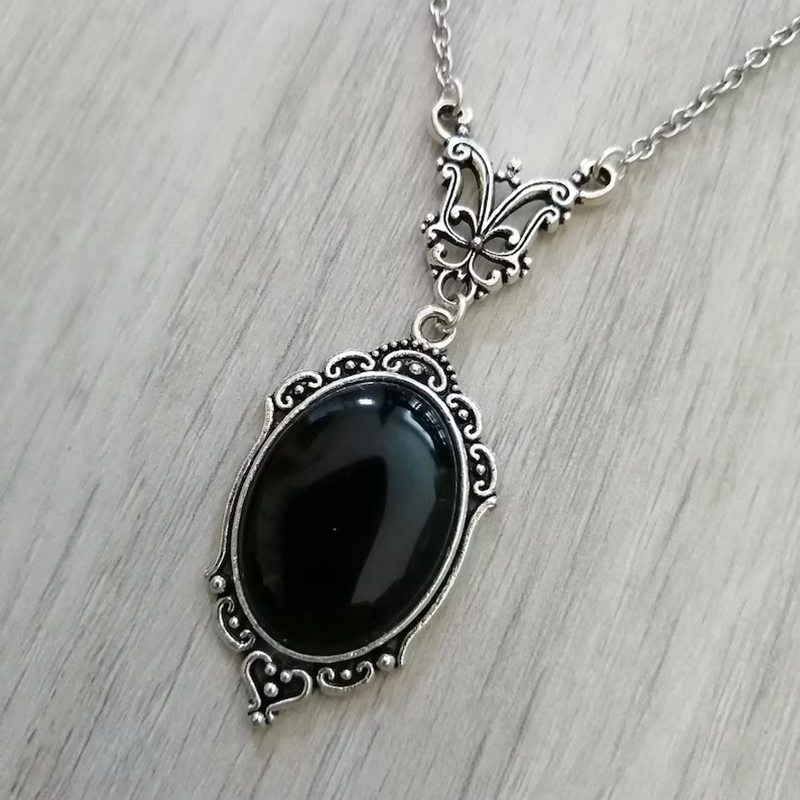 여성을위한 고딕 블랙 크리스탈 매력 목걸이 나비 목걸이 - Women'S Vampire Accessories 리뷰 및 가격