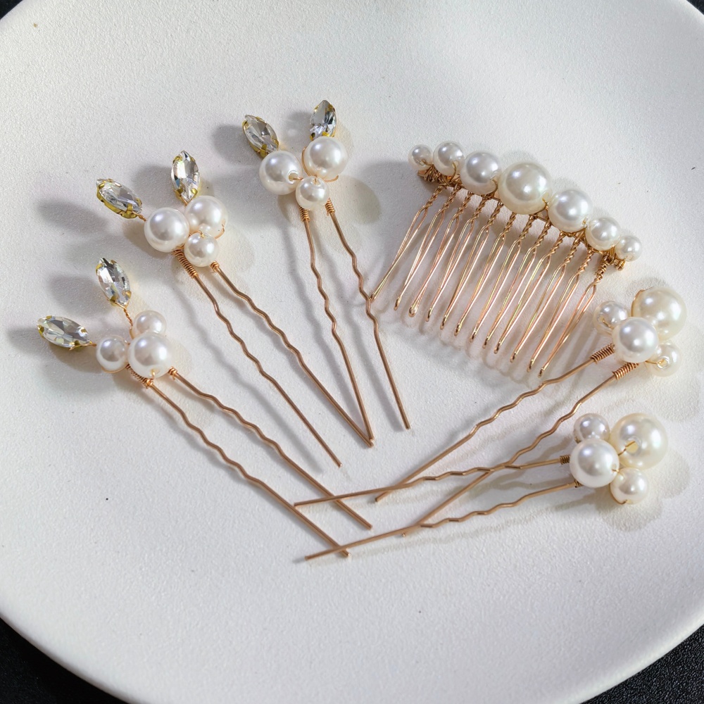 진주 크리스탈 헤어핀 빗 세트 신부 웨딩 헤어 액세서리 - Pearl Hair Pin 리뷰 및 가격