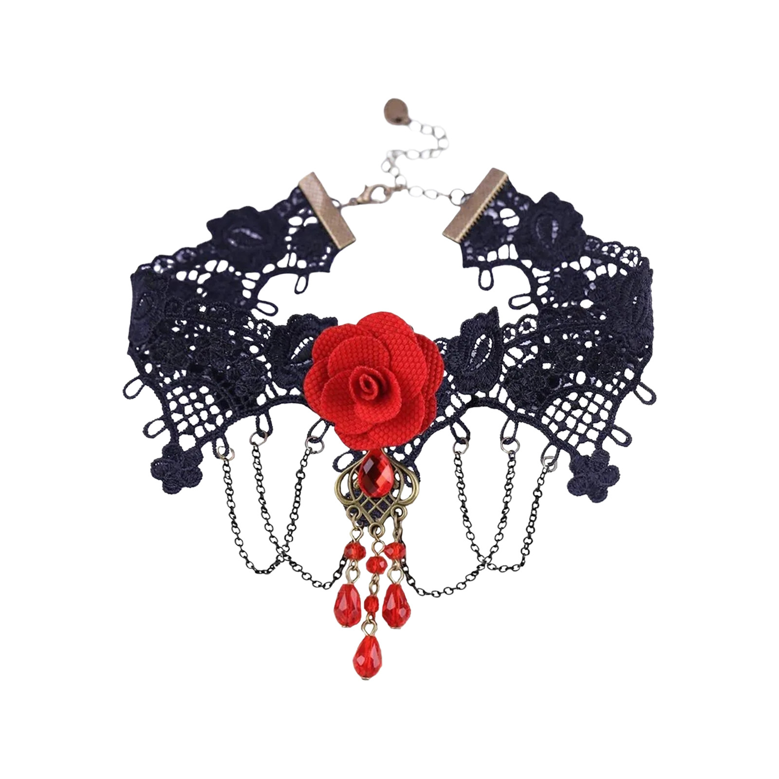코트 고딕 블랙 레이스 타이 초커 눈물방울 태슬 목걸이 - Women Jewelry Accessories For Black Dress 리뷰 및 가격