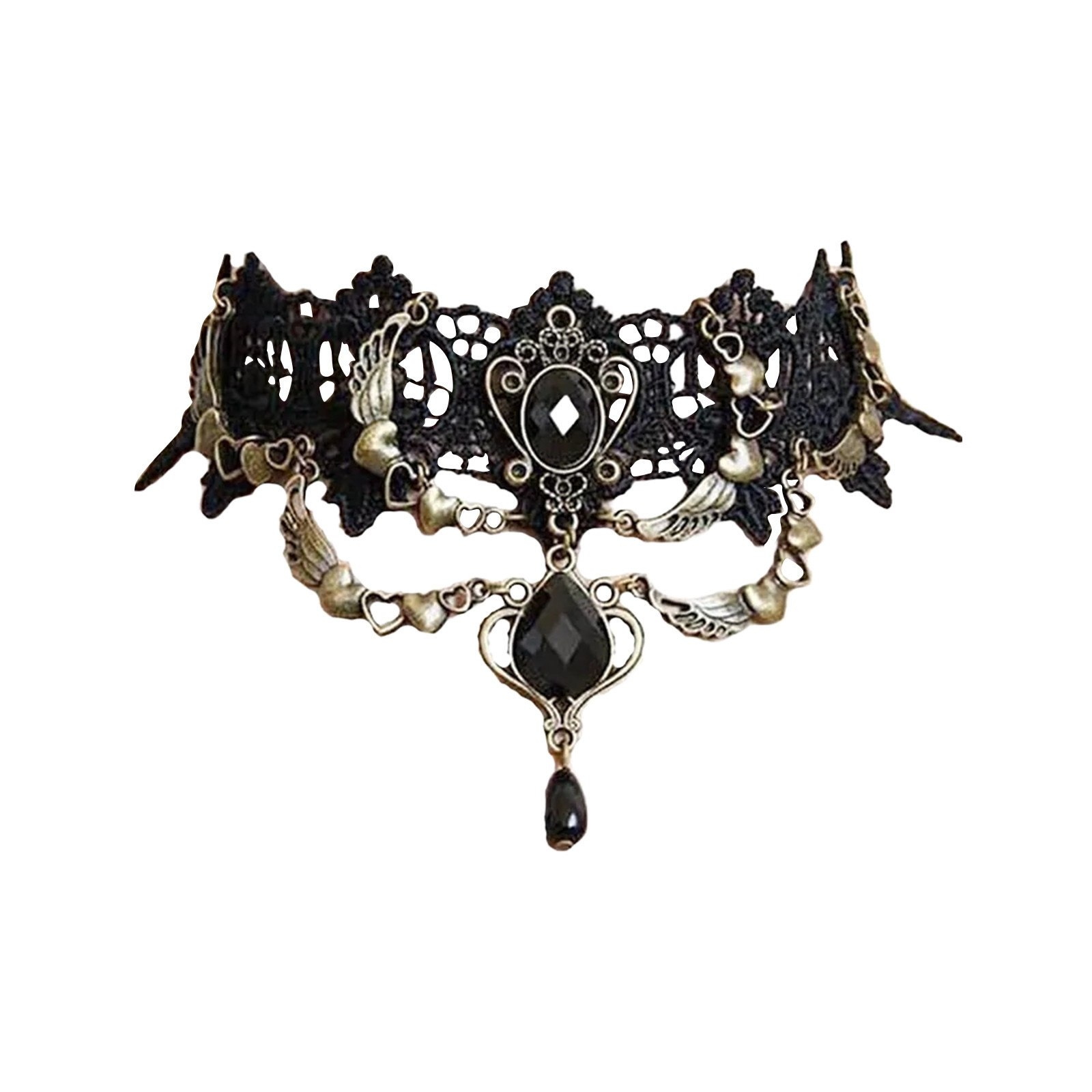 코트 고딕 블랙 레이스 타이 초커 눈물방울 태슬 목걸이 - Women Jewelry Accessories For Black Dress 리뷰 및 가격