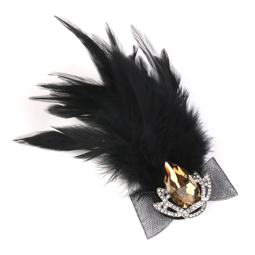 패션 주얼리 빈티지 브로치 핀, 블랙 깃털 크리스탈 크 - Women Jewelry Accessories For Black Dress 리뷰 및 가격