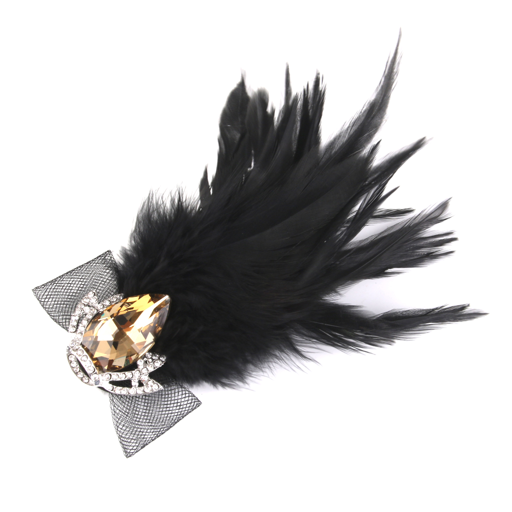 패션 주얼리 빈티지 브로치 핀, 블랙 깃털 크리스탈 크 - Women Jewelry Accessories For Black Dress 리뷰 및 가격