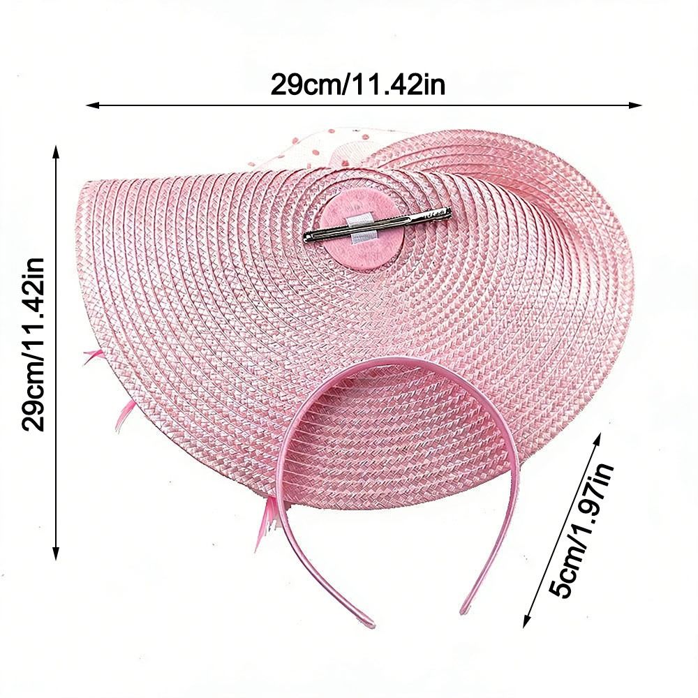 새로운 메쉬 리본 장식 모자 꽃 깃털 우아한 헤어 드롭 - Women Accessories Dropshipping 리뷰 및 가격