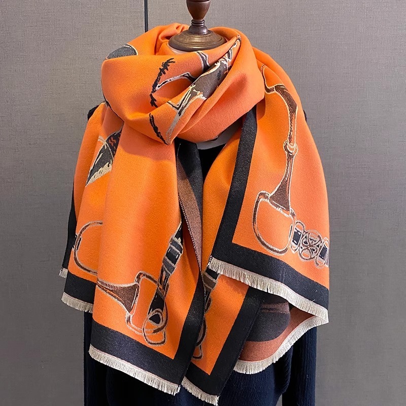 레트로 라이더 말 모양 모조 캐시미어 스카프 유니섹스  - Women'S Winter Accessories Set 리뷰 및 가격