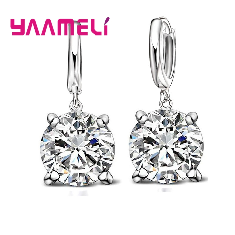 진짜 925 스털링 실버 매달려 귀걸이 여자를위한 CZ - Statement Earrings Oversized 리뷰 및 가격