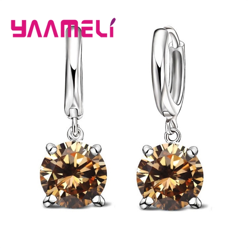진짜 925 스털링 실버 매달려 귀걸이 여자를위한 CZ - Statement Earrings Oversized 리뷰 및 가격