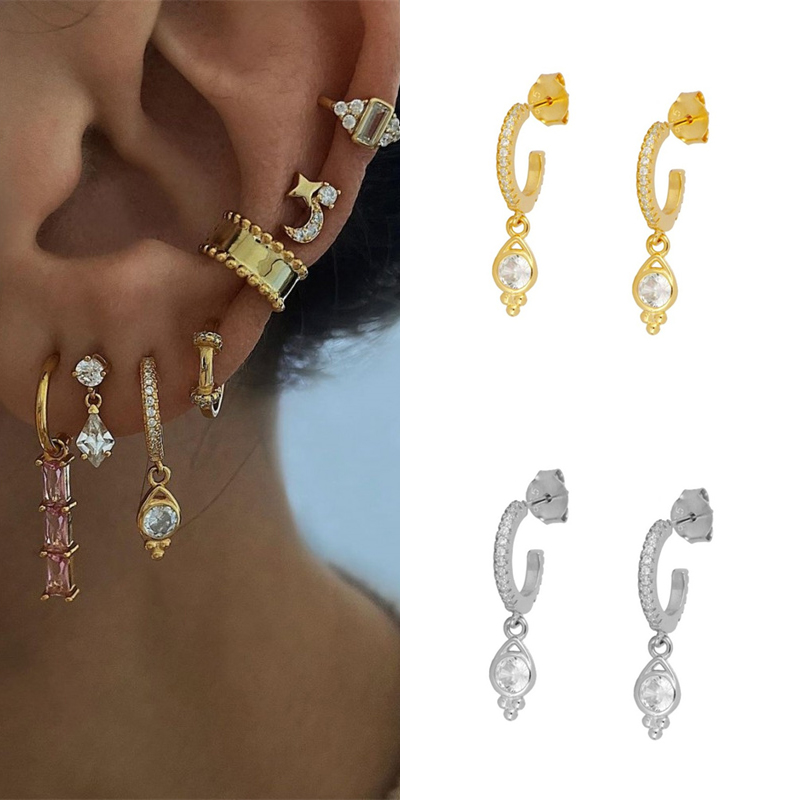 여성을위한 CRMYA 골드 실버 채워진 매달려 귀걸이  - Statement Earrings Oversized 리뷰 및 가격