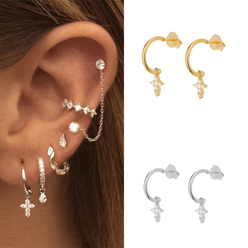 여성을위한 CRMYA 골드 실버 채워진 매달려 귀걸이  - Statement Earrings Oversized 리뷰 및 가격