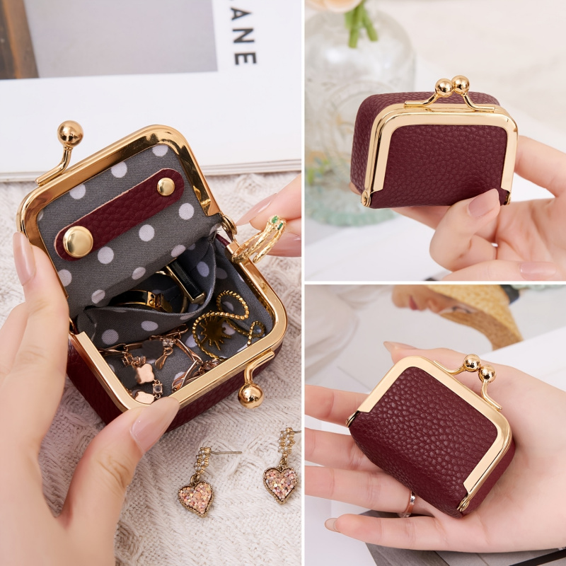 미니 가죽 동전 지갑 – 금색 걸쇠, 여성용 작은 보석 - Women'S Accessories Wallet 리뷰 및 가격