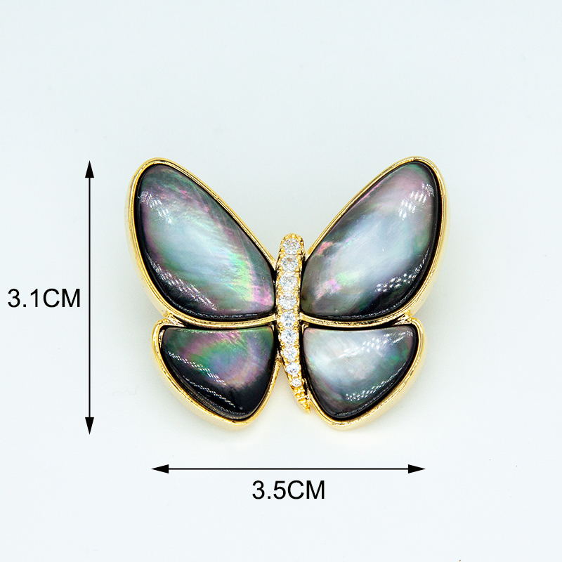 천연 조개 나비 브로치 블랙 화이트 럭셔리 핀 패션 액 - Women Jewelry Accessories For Black Dress 리뷰 및 가격