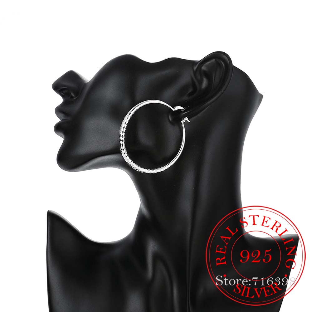 925 스털링 실버 힙합 라운드 귀걸이 여성용 대형 원 - Statement Earrings Oversized 리뷰 및 가격