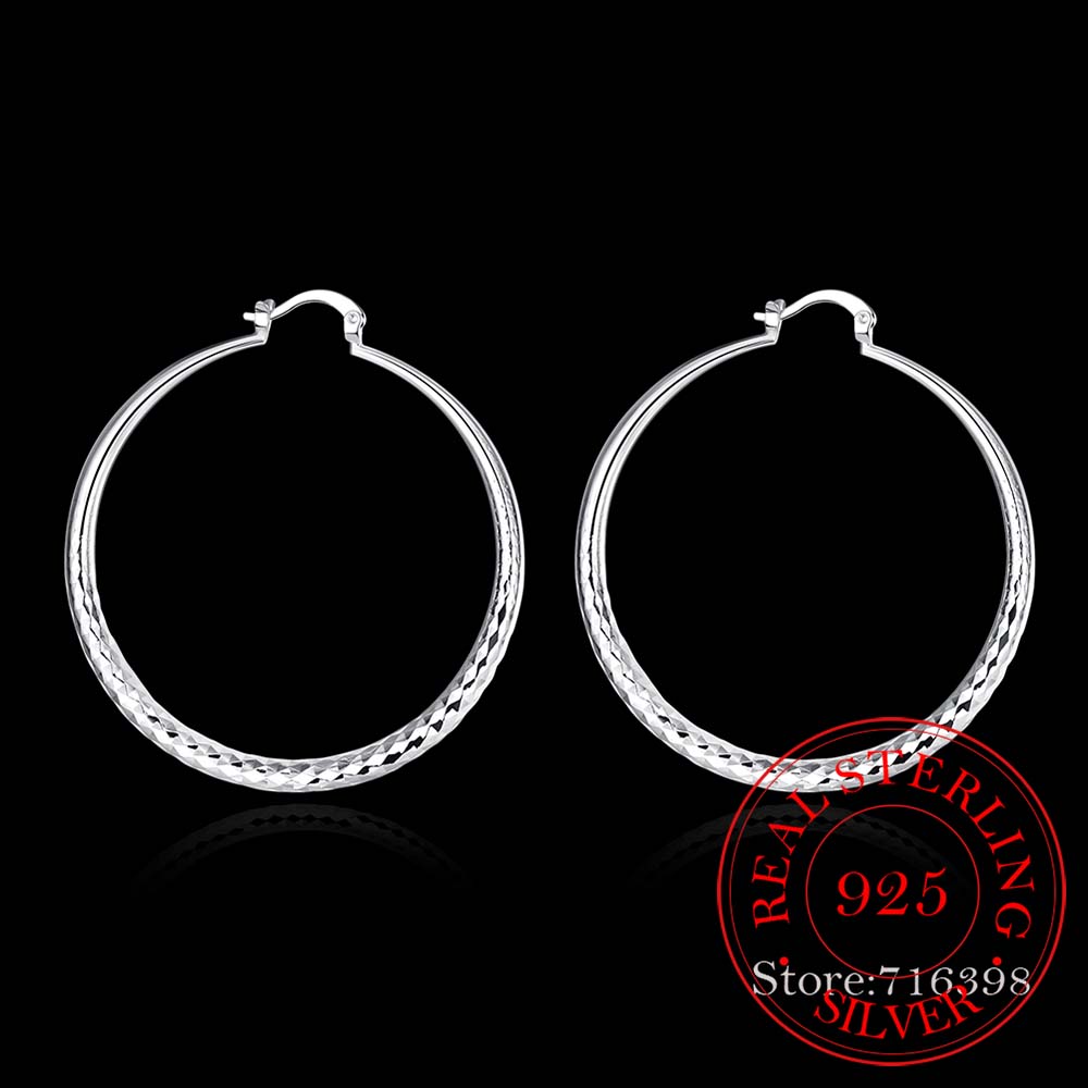 925 스털링 실버 힙합 라운드 귀걸이 여성용 대형 원 - Statement Earrings Oversized 리뷰 및 가격