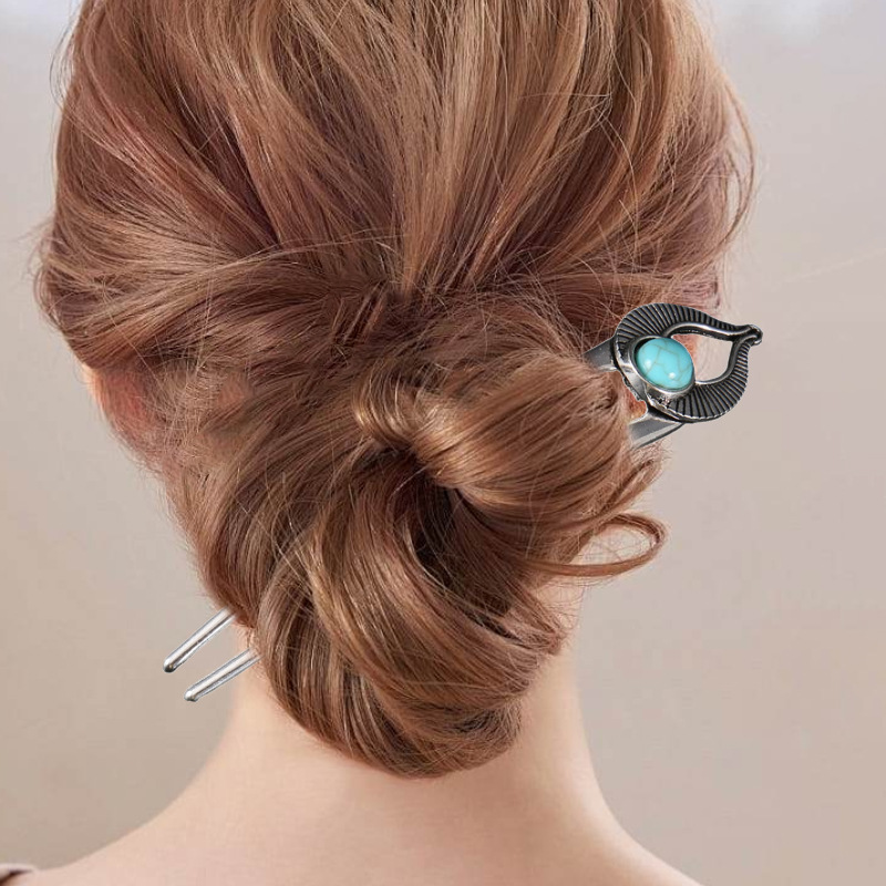 이집트 청록색 U자형 헤어 포크 여성용 메탈 헤어 스틱 - Pearl Hair Pin 리뷰 및 가격