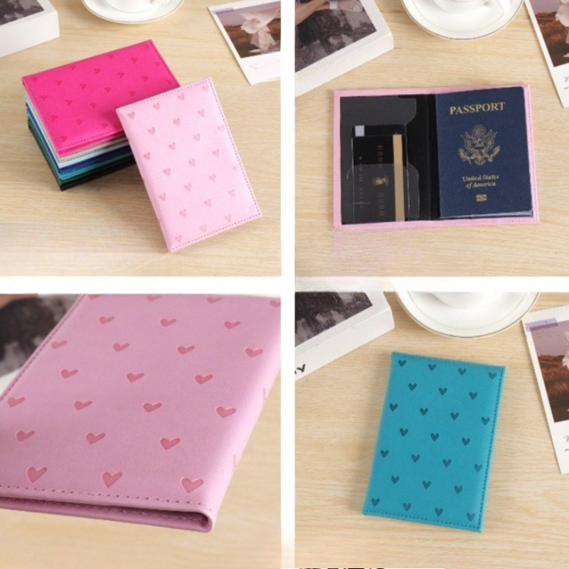 귀여운 하트 프린트 여권 커버 여성용 여행 지갑 PU  - Women'S Accessories Wallet 리뷰 및 가격