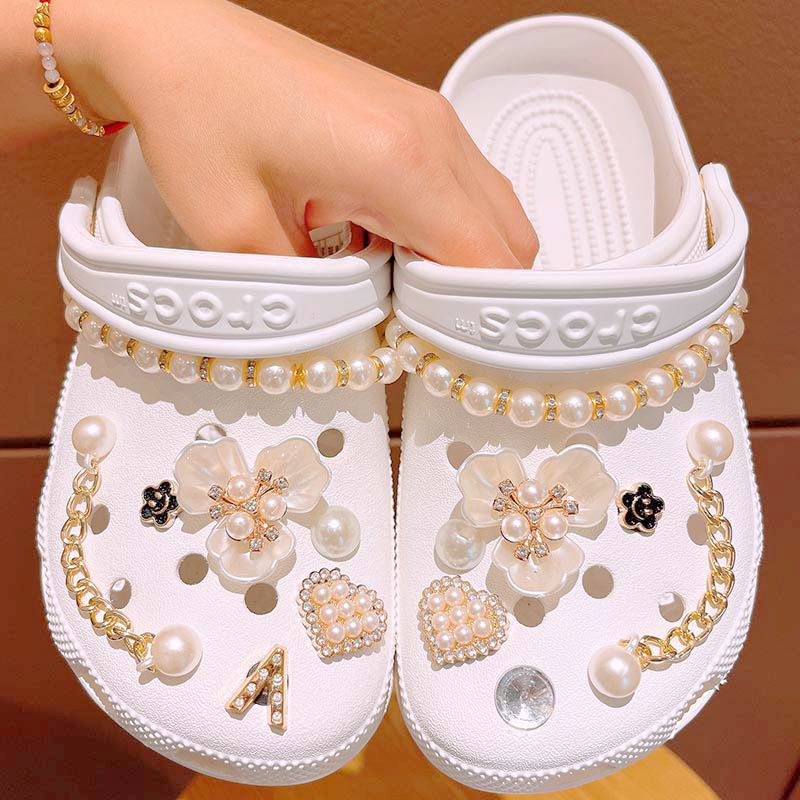 다용도 속이 빈 신발 장식 체인 실버 로즈골드 슬리퍼  - Women'S Accessories Crocs 리뷰 및 가격
