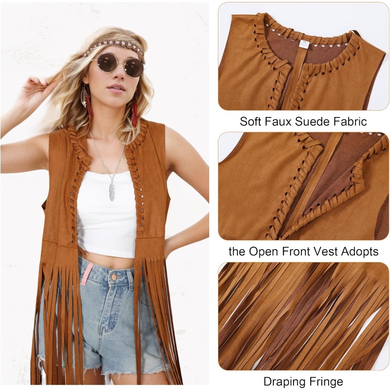60년대 70년대 여성 의상 디스코 히피 의상 옷 카우 - Women'S Accessories In The 60S 리뷰 및 가격