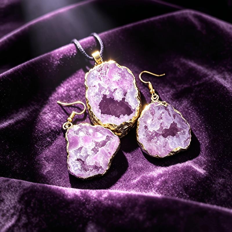 2개 세트 천연 불규칙 아게이트 지오드 슬라이스 주얼리 - Women Accessories Dropshipping 리뷰 및 가격