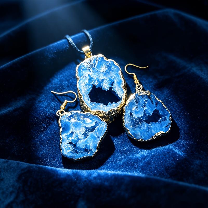 2개 세트 천연 불규칙 아게이트 지오드 슬라이스 주얼리 - Women Accessories Dropshipping 리뷰 및 가격