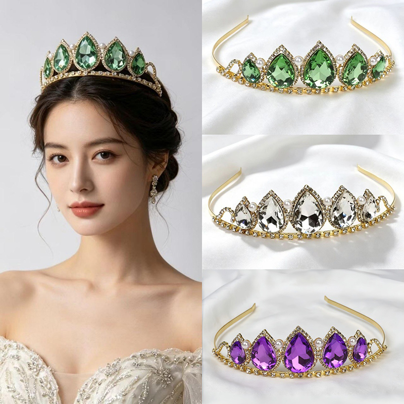 그린 물방울 모양 라인스톤 크리스탈 크라운 헤드피스 여 - Women'S Accessories Jewelry 리뷰 및 가격