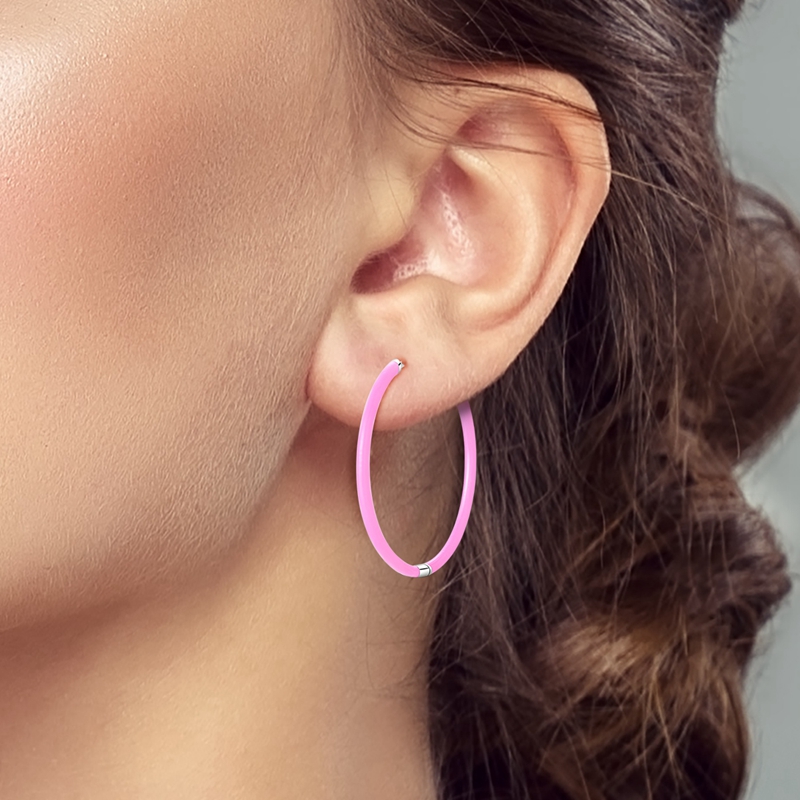 925 스털링 실버 귀걸이 여성용 반짝이는 핑크 대형  - Statement Earrings Oversized 리뷰 및 가격